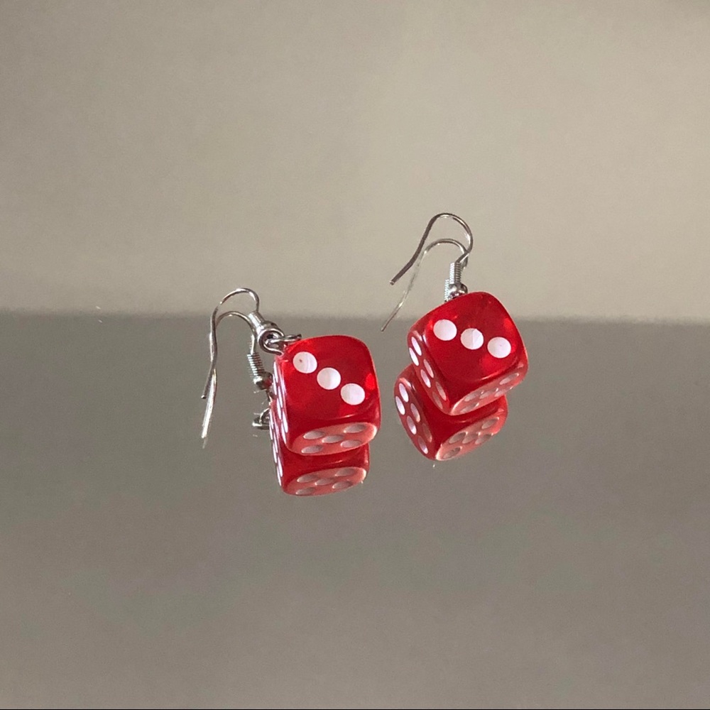 Red Dice Earrings
